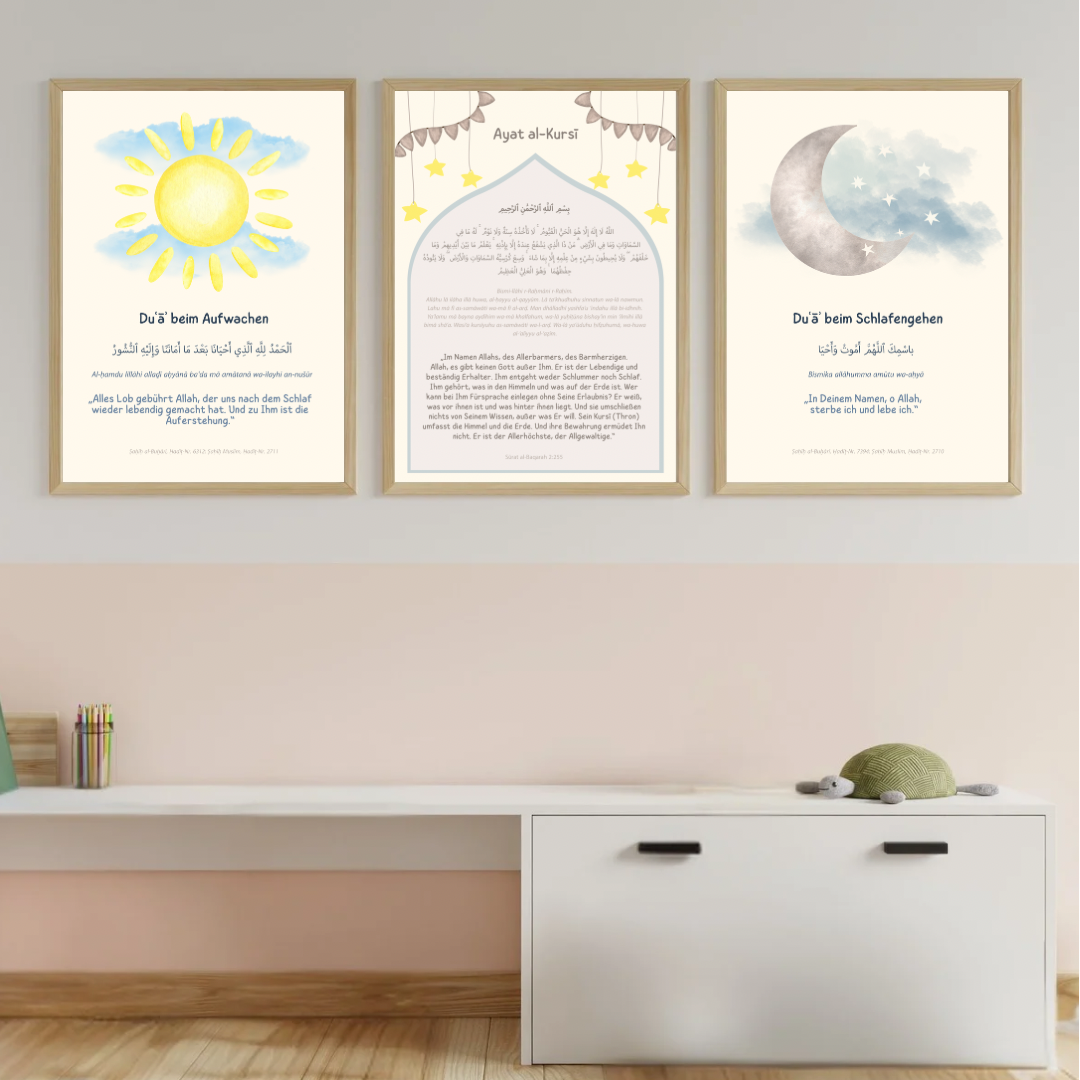 Islamische Poster Kinderzimmer - Dua Schutz Koranvers Schutzgebet Islam
