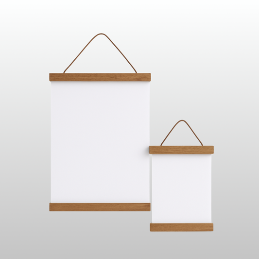 Magnetischer Posterrahmen aus Teakholz für A3 & A4 Poster | Minimalistischer Magnetrahmen zum Aufhängen