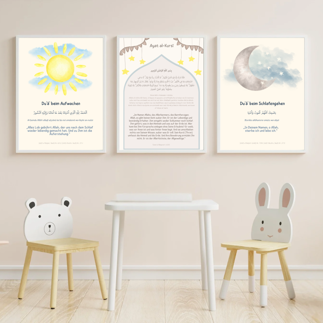 Islamische Poster Kinderzimmer - Dua Schutz Koranvers Schutzgebet Islam